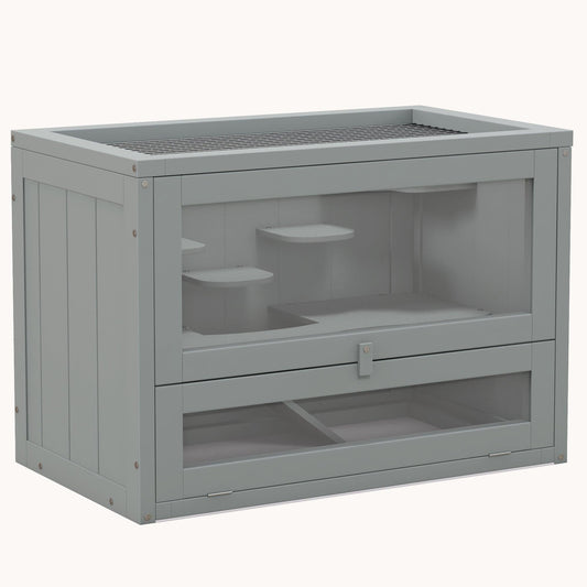 Classic Natural Hamster with Front Door 23.5" x 13.75" x 16.5" Grey