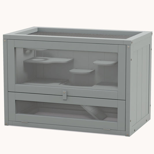 Classic Natural Hamster with Front Door 23.5" x 13.75" x 16.5" Grey