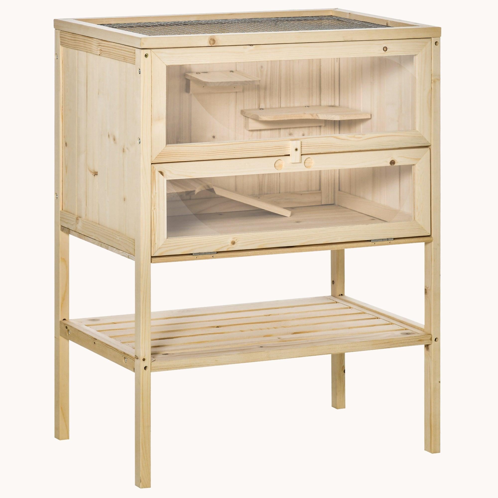 Adventure Natural Hamster Habitat 3-Tier with Storage Shelf 23.5"x 15.75"W x 31.5"