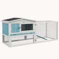 Load image into Gallery viewer, Light Blue 2-Story Rabbit Hutch with Slide-Out Tray, 61.5"x23"x27"
