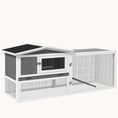 Load image into Gallery viewer, 2-Story Indoor/Outdoor Rabbit Hutch with Slide-Out Tray, 61.5"x23"x27", Light Gray
