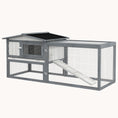 Load image into Gallery viewer, 2-Story Rabbit & Guinea Pig Hutch with Slide-Out Tray, 61.5"x23"x27", White
