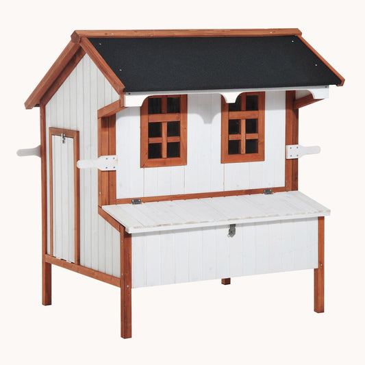 47" Portable Chicken Coop, Raised Poultry Cage with Nesting Box, Backyard Ready