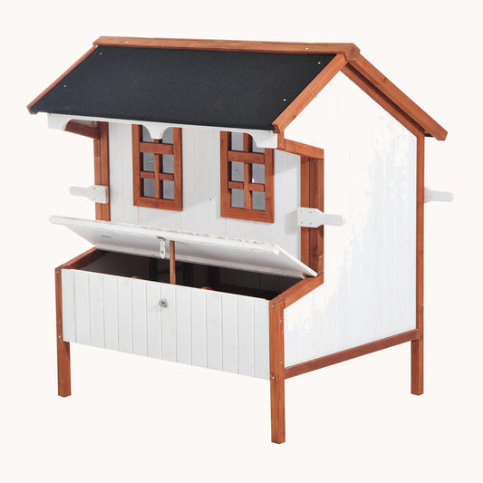 47" Portable Chicken Coop, Raised Poultry Cage with Nesting Box, Backyard Ready