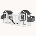 Load image into Gallery viewer, 123" Dual Chicken Coop with Garden Bed, Large Hen House, Nesting Boxes, Dark Gray
