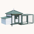 Load image into Gallery viewer, 77" Wooden Chicken Coop, Outdoor Hen House with Ramp, Green
