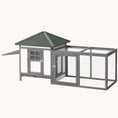 Load image into Gallery viewer, 77" Wooden Chicken Coop, Outdoor Hen House with Ramp, Gray
