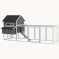 Load image into Gallery viewer, 137" Large Wooden Coop for 8-10 Chickens, with Nesting Box and Run, Gray
