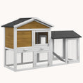 Load image into Gallery viewer, 58" Wooden Rabbit Hutch with Run Area, Removable Tray & Lockable Doors, Nature Wood
