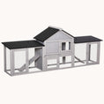 Load image into Gallery viewer, 83" Outdoor Rabbit Hutch with Double Runs & Weatherproof Roof, Gray
