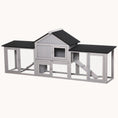 Load image into Gallery viewer, 83" Outdoor Rabbit Hutch with Double Runs & Weatherproof Roof, Gray
