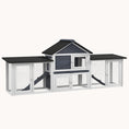 Load image into Gallery viewer, 83" Outdoor Rabbit Hutch with Double Runs & Weatherproof Roof, Dark Gray
