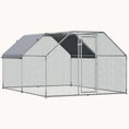 Load image into Gallery viewer, 9' x 12' x 6.5' Metal Walk-in Chicken Coop with Waterproof and Anti-UV Cover, Flat-Shaped
