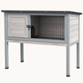 Load image into Gallery viewer, Elevated Wooden Rabbit Hutch with Asphalt Roof, Removable Tray, Gray
