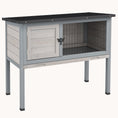 Load image into Gallery viewer, Elevated Wooden Rabbit Hutch with Asphalt Roof, Removable Tray, Gray
