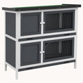Load image into Gallery viewer, Dual-Compartment Indoor/Outdoor Waterproof Rabbit Hutch Gray
