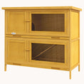 Load image into Gallery viewer, Dual-Haven Outdoor & Indoor Rabbit Hutch with Shade & Shelter Yellow
