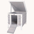 Load image into Gallery viewer, Small Rabbit Hutch with Raised Platform & Easy Access Gray
