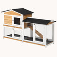 Load image into Gallery viewer, 62"  Weatherproof Rabbit Hutch with Easy-Clean Tray Natural Wood
