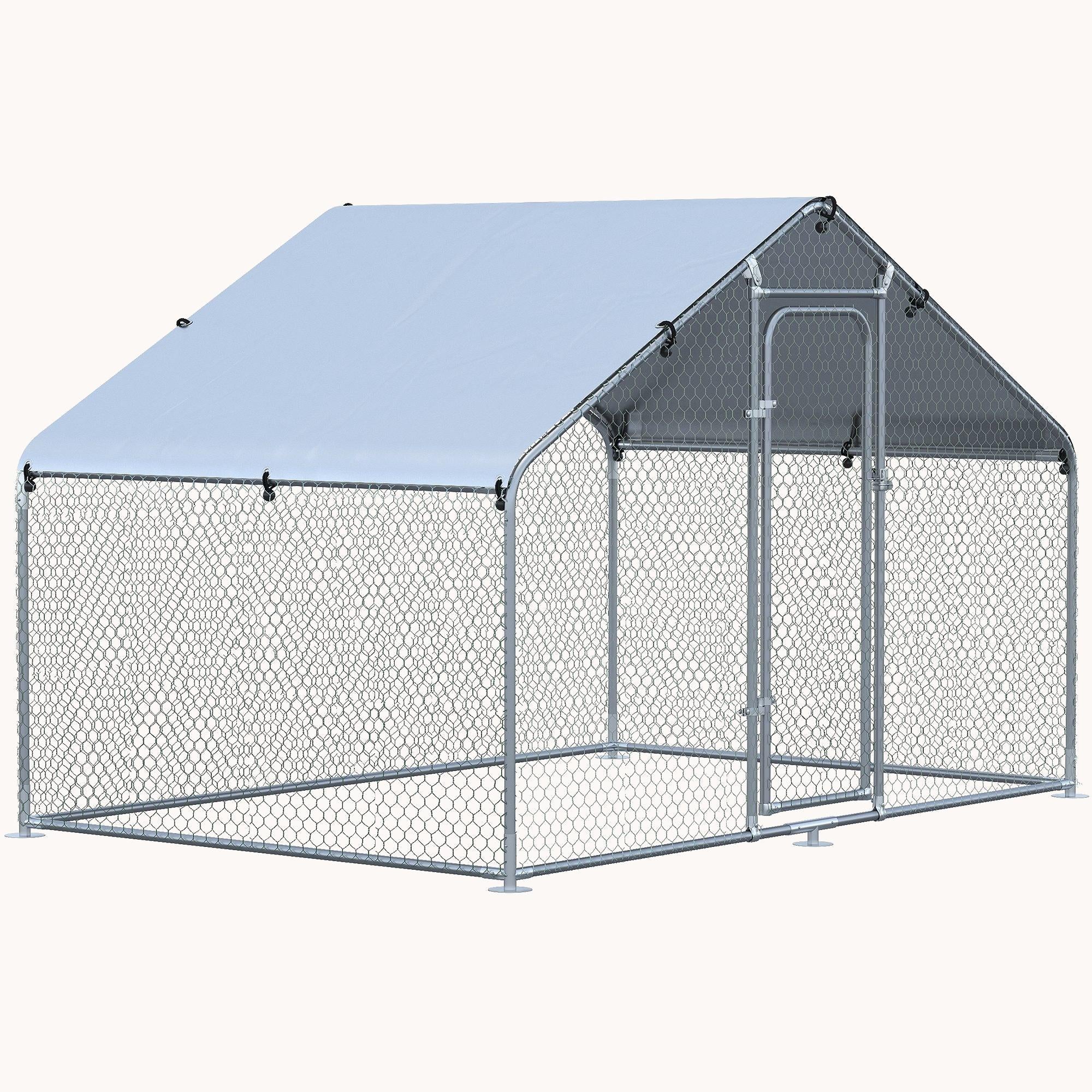 9.8' x 6.6' x 6.4' Spire Shaped Walk-in Fence Cage Hen House for Outdoor and Yard Farm Use
