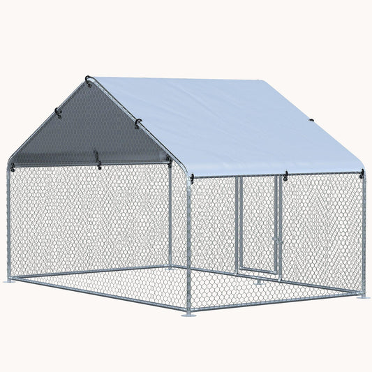 9.8' x 6.6' x 6.4' Spire Shaped Walk-in Fence Cage Hen House for Outdoor and Yard Farm Use