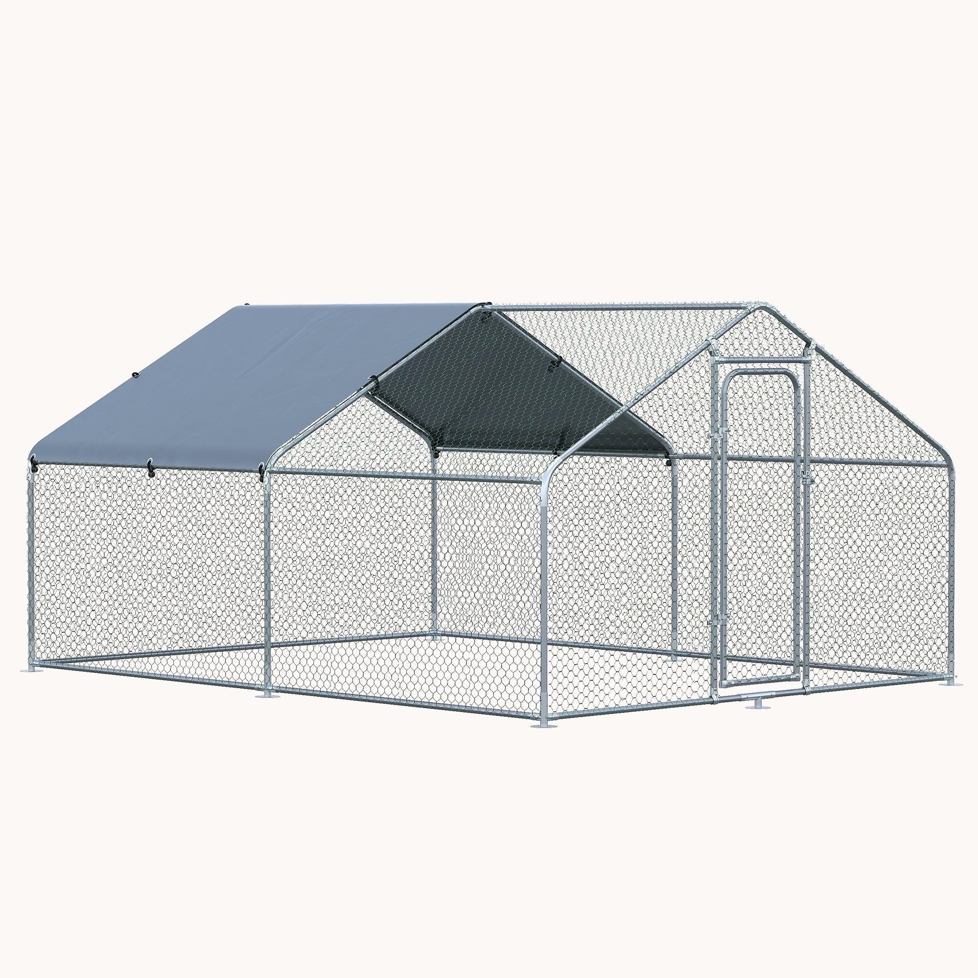 9.8' x 13.1' x 6.4' Spire Shaped Walk-in Fence Cage Hen House for Outdoor and Yard Farm Use