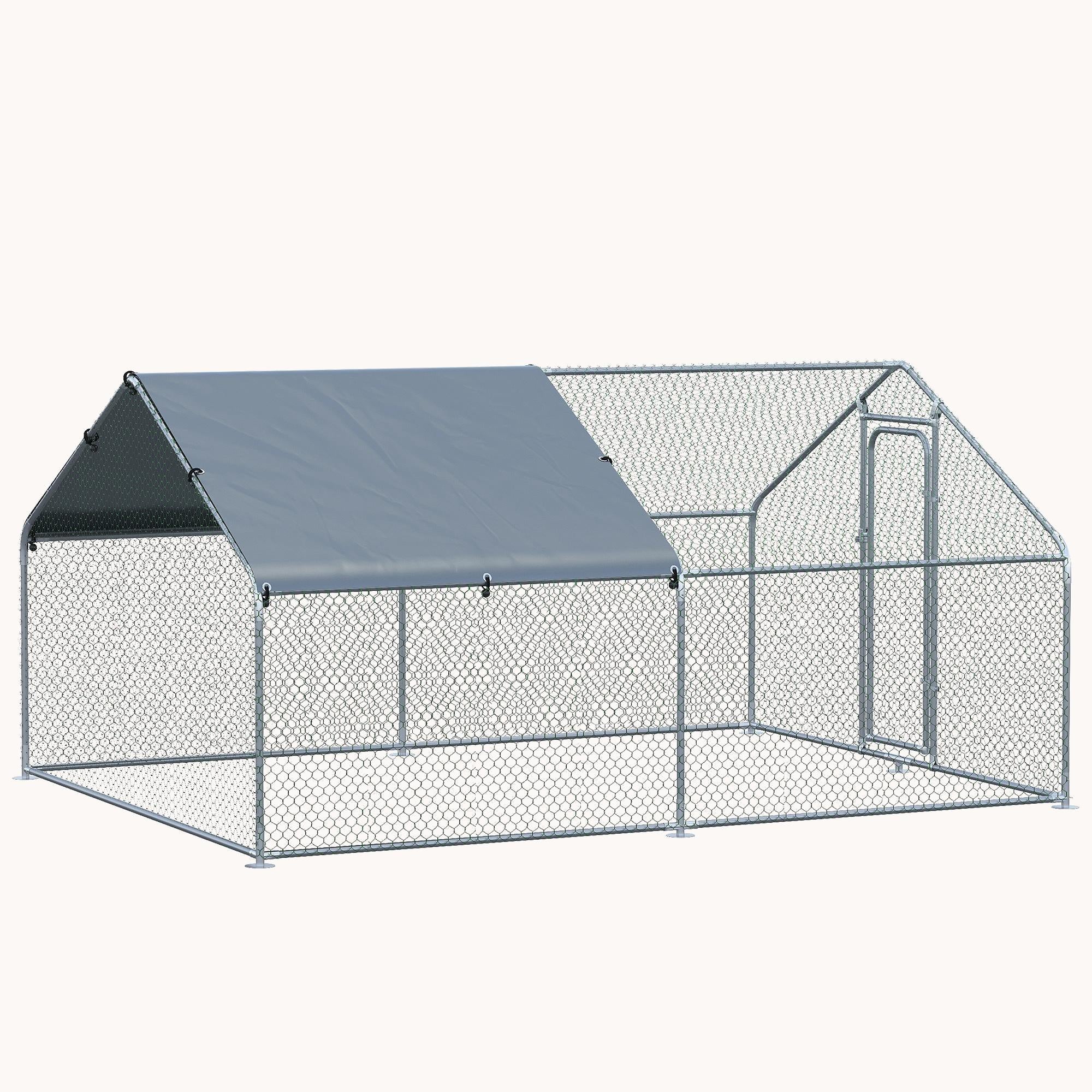 9.8' x 13.1' x 6.4' Spire Shaped Walk-in Fence Cage Hen House for Outdoor and Yard Farm Use