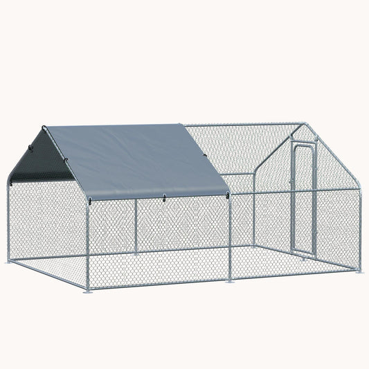 9.8' x 13.1' x 6.4' Spire Shaped Walk-in Fence Cage Hen House for Outdoor and Yard Farm Use