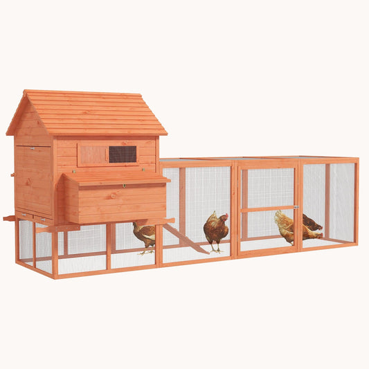 145" Wooden Chicken Coop/Rabbit Hutch, Garden & Backyard, Large Run