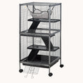 Load image into Gallery viewer, 4-Tier Small Animal Cage with Wheels Hammock Removable Tray Gray
