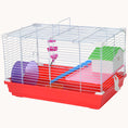 Load image into Gallery viewer, 18.5" Hamster Cage with 2-Story Design, Exercise Wheel, Water Bottle & Accessories, Red
