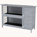 Load image into Gallery viewer, 54" Two-Story Large Rabbit Hutch with Lockable Doors, Waterproof Roof & No-Leak Tray Grey
