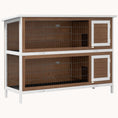 Load image into Gallery viewer, 54" Two-Story Large Rabbit Hutch with Lockable Doors, Waterproof Roof & No-Leak Tray, Brown
