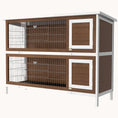 Load image into Gallery viewer, 54" Two-Story Large Rabbit Hutch with Lockable Doors, Waterproof Roof & No-Leak Tray, Brown
