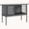 Load image into Gallery viewer, Elevated Rabbit Hutch with No-Leak Tray & Water-Resistant Roof, Gray
