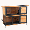 Load image into Gallery viewer, 48" 2-Level Wooden Rabbit Hutch with Weatherproof Roof
