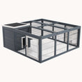 Load image into Gallery viewer, 48.5" Square Rabbit Hutch with Openable House Dual Ventilation Doors Gray
