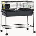 Load image into Gallery viewer, Two-Story Pet Cage with Removable Stand, Shelf & Wheels, 35.25"x18.5"x33", Charcoal Gray
