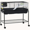 Load image into Gallery viewer, Two-Story Pet Cage with Removable Stand, Shelf & Wheels, 39"x20.5"x36.5", Black
