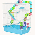 Load image into Gallery viewer, 23" Hamster Cage with Tubes & Tunnels, 5-Tier Design, Portable Handles, Light Blue
