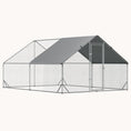 Load image into Gallery viewer, 9.8' x 13.1' x 6.6' Spire-Shaped Metal Chicken Run with Waterproof and Anti-UV Cover
