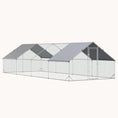 Load image into Gallery viewer, 9.8' x 26.2' x 6.6' Spire-Shaped Metal Chicken Run with Waterproof and Anti-UV Cover
