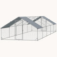 Load image into Gallery viewer, 9.8' x 32.8' x 6.4' Spire-Shaped Metal Chicken Run with Waterproof and Anti-UV Cover

