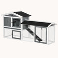 Load image into Gallery viewer, 69" Wooden Rabbit Hutch with Removable Tray, Run Area, Lockable Doors & Ramp, White
