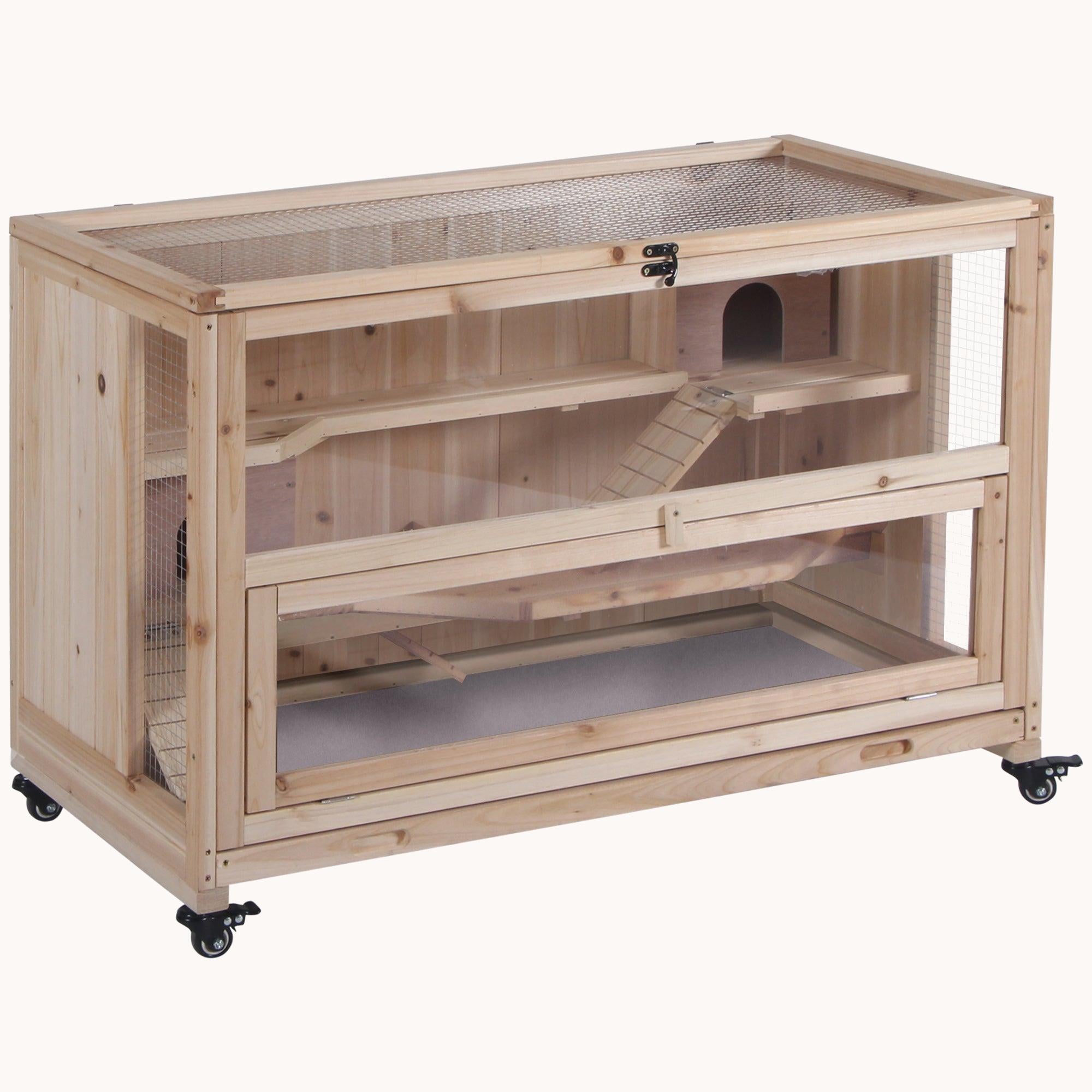 Panorama Natural Hamster Habitat with Wheels 39" x 19.75" x 27.25"