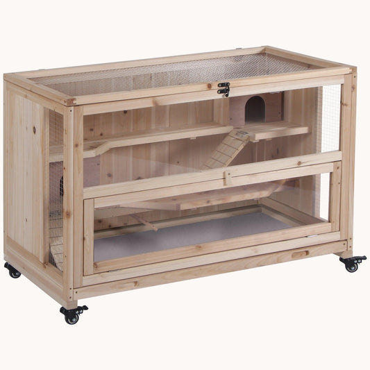 Panorama Natural Hamster Habitat with Wheels 39" x 19.75" x 27.25"