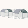 Load image into Gallery viewer, 9.2' x 24.9' x 6.5 Large Metal Chicken Coop Run with Waterproof and Anti-UV Cover, Dome Shaped
