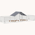 Load image into Gallery viewer, Walk-In Metal Chicken Run with Waterproof Cover, 23' x 6.6', Silver
