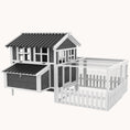Load image into Gallery viewer, Wooden Chicken House with Nesting Box for 3-4 Chickens 68" x 59" x 42" Gray
