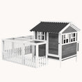 Load image into Gallery viewer, Wooden Chicken House with Nesting Box for 3-4 Chickens 68" x 59" x 42" Gray
